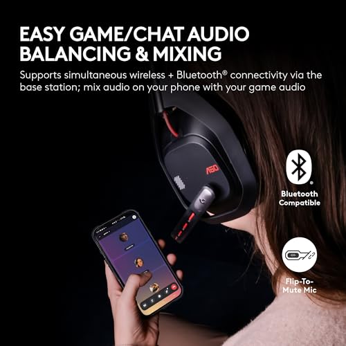 Logitech G Astro A50 Multi-Platform Wireless Gaming Headset - White | For PS5, Xbox, PC, Switch - PLAYSYNC Audio Switcher, <16 bit/48kHz (Console), <24 bit/48 kHz (PC), <24hr Battery, 2.4GHz & BT - color: White, style: PLAYSYNC Audio