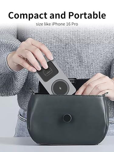 3-in-1 Foldable Wireless Charging Station for iPhone, Apple Watch, AirPods, Aluminum Alloy Frame, 15W Fast Charging, 0-180 Adjustable Stand, Qi Magnetic Wireless Charger (Gray)