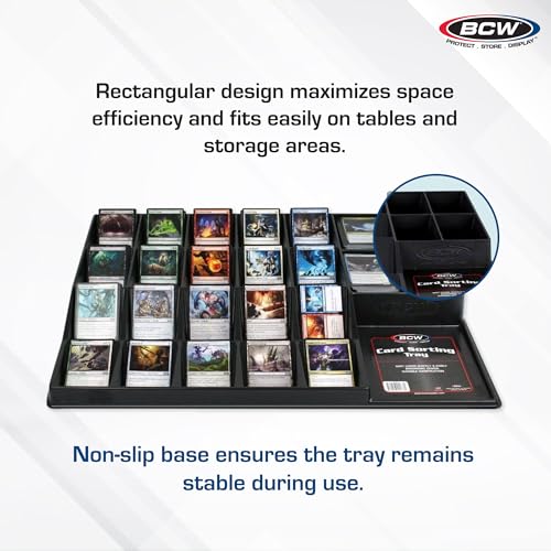 BCW Card Sorting Tray - 1 ct | 24-Cell Trading Card Organizer for TCG & Sports Cards | Ideal for Pokémon, Baseball, and Magic | Lightweight Card Sorter Tray - style: Single