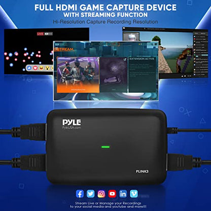 Pyle Capture Card 4K USB3.1 HDMI-to-USB Audio-Video Record via DSLR Camcorder Action Cam, Ultra High Speed, PS3, P4, PS5, Xbox, Nintendo Switch, Wii, Game Streaming, Conference Live Broadcast-PLINK3 - style: Capture Card Pro