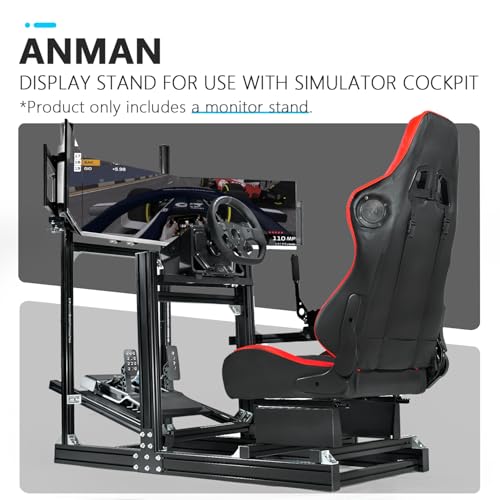 Anman Racing Simulator Cockpit Monitor Stand Fit for Logitech G29 G923 | for Thrustmaster T248, for Fanatec Only Suitable Aluminum Racing Cockpit Without Wheel,Pedal