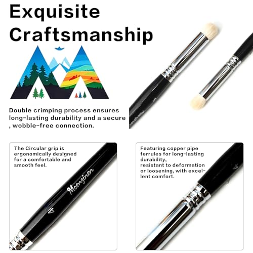 6 Pcs Dry Brush Set for Miniature Painting, Acrlics,Oils, Watercolors,by Birch Wood Circular Grip, Nylon Bristles - color: 6pcs Black Circular Brush Head Paintbrushes