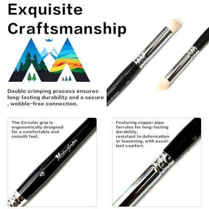 6 Pcs Dry Brush Set for Miniature Painting, Acrlics,Oils, Watercolors,by Birch Wood Circular Grip, Nylon Bristles - color: 6pcs Black Circular Brush Head Paintbrushes