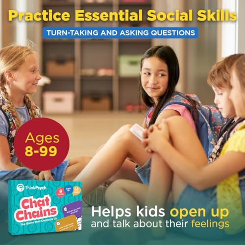 ThinkPsych Chat Chains - The Game that Connects Us | Social Skills Games | Therapy Games for Teens and Kids | Ages 8-99 | Therapy Conversation Cards | 15 Mins Playtime - style: Chat Chains