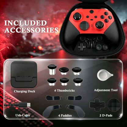 DIY Customized Model 1797 Elite Series 2 Controller-Vest Red Custom Color | DIY Compatible with Xbox Elite Series 2, Xbox Series X/S, Includes Accessory Bag - color: Vest Red