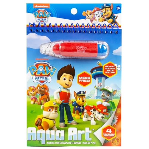 Paw Patrol Aqua Art, Color 4 Reusable Aqua Art Pages with a Water Pen, Reusable No-Mess Toddler Activities, Water Reveal Activity Book, Paw Patrol Toy, Toddler Travel Activities, Kids Travel Toys - style: Paw Patrol