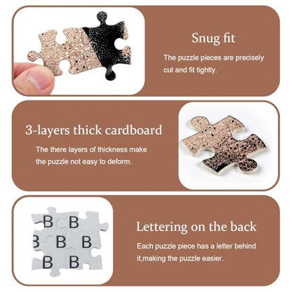 Impossible Puzzles for Adults 1000 Pieces, PICKFORU Black Women Aesthetic Art Puzzle, Beauty Elegant Lady Diamond Aesthetic Art Challenge Jigsaw Puzzle - style: Brilliant Elegant Puzzle