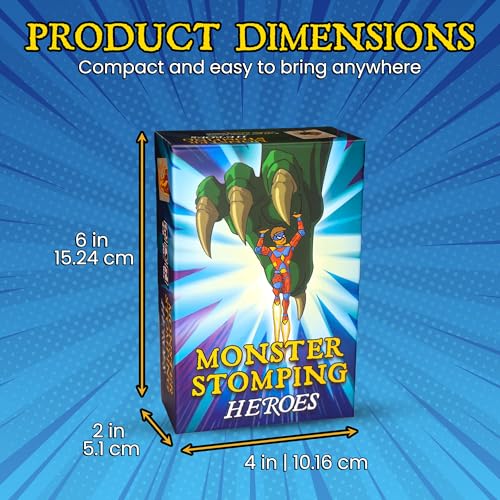 Monster Stomping: Heroes Games – Monster Building Dice & Strategy Card Game for Adults & Kids 13+ | Travel, Party & Family Kids' Games for Game Night Fun | Teen Boys Gift Ideas