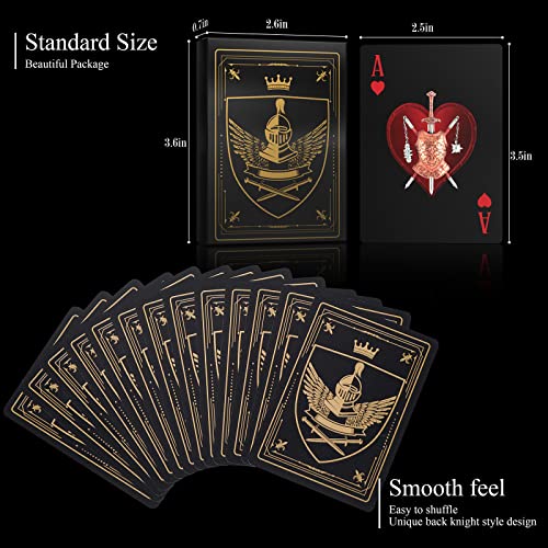 WJPC Waterproof Playing Cards，Plastic Playing Cards,Deck of Cards ，Game and Party Poker Cards (Knight Gold) - color: Knight Gold