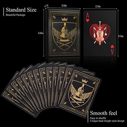 WJPC Waterproof Playing Cards，Plastic Playing Cards,Deck of Cards ，Game and Party Poker Cards (Knight Gold) - color: Knight Gold