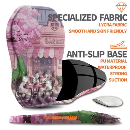 Ergonomic Slope Mouse Pad Wrist Support, Wrist Rest Mousepad for Carpal Tunnel Pain Relief with Massage Bulge and Slow Rebound Memory Foam (12x8 inch, Cat Bakery) - color: Am038-cat Bakery