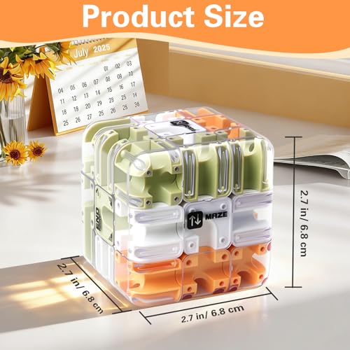 Large 3D Labyrinth Cube Puzzle Maze, Educational Engaging Brain Teaser Toy, Spatial Cognition Brain Training, Cultivate Logical Thinking, Improve Concentration Game Gift for Adults(Colorful)