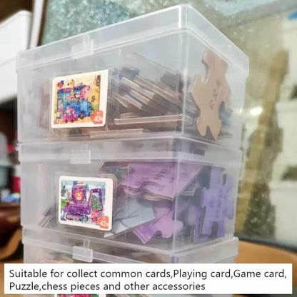 3PCS Clear Plastic Playing Deck Card Storage Box,Plastic Card Boxes,Collectible Trading Card Cases, Card Case Holder,Plastic Storage Containers Box for Game Card,Puzzle, chess pieces - color: Clear(3Pcs)