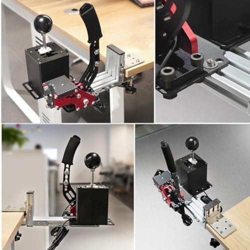 USB Racing Handbrake with Hall Sensor and Adjustable Spring Tension for PC Driving Simulation Games, Compatible with for logitech G27 G29 G920 and for thrustmaster T500 T3000 Steering Wheels, Aluminum - size: Black