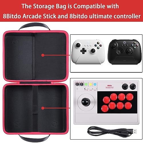 co2CREA Hard Case Compatible with 8Bitdo Arcade Stick for Xbox Series X|S, Switch and PC Windows
