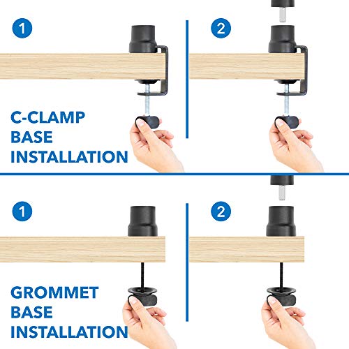 MOUNT-IT! Adjustable Microphone Boom Arm [3/8’’ to 5/8’’ Screw Adapter] Suspension Scissor Mic Stand, Desk Mount For Blue Snowball, Yeti, & Other Studio and Gaming Microphones (With Cable Management)