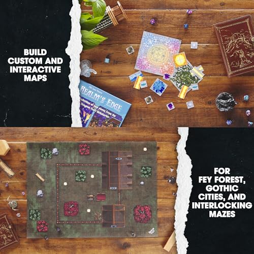 DUNGEON CRAFT Realm's Edge Book By 1985 Games - Immersive Dungeon Game with Dry Erase Maps for Endless Adventures - Water Resistant Game with Loose Leaf Inside a Custom Box & DND Map - style: Realm's Edge