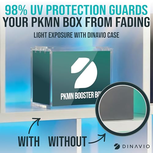 Dinavio Crafthouse PKMN Booster Box Case Acrylic Display Stackable - 8mm + 5mm Ultra Thick Acrylic with N52 Strong Magnets - PKMN Booster Box Case Protector - Compatible with PKMN Booster Boxes - size: PKMN Booster Box Case