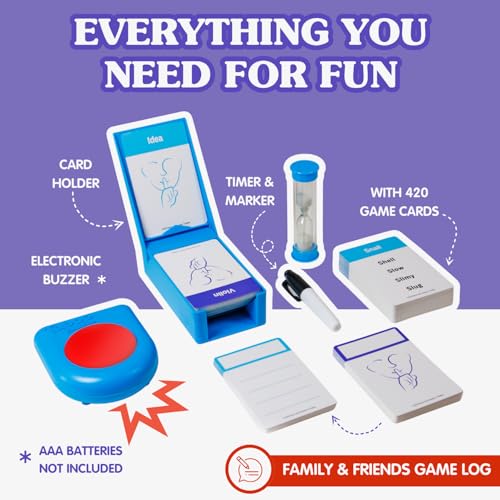 Ageless Games Taboo Charades - Classic Word Guessing & Charades Game for Older Adults - Big Easy to Read Cards for Low Vision - 80 Customizable Word Guess Cards - Fun Family Card Game for Ages 13-103 - style: Taboo Charades