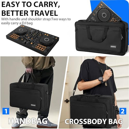 Padded DJ Controller Case for DDJ FLX4, DDJ SB SB3 400 RB, Hercules DJ Control Inpulse 300, L 20.5 X W 12.5 X H 2.75 inches, Black - size: 20.5 X 13 X 2.8 Inch