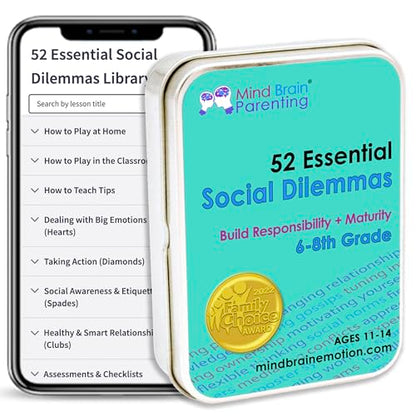 52 Essential Social Dilemmas: Skills for Kids & Teens to Thrive in Middle School - Conversation Cards Created by Teachers & Counselors for Family, Classroom, Counseling, Therapy Game (6-8 Grade) - style: Social Dilemmas