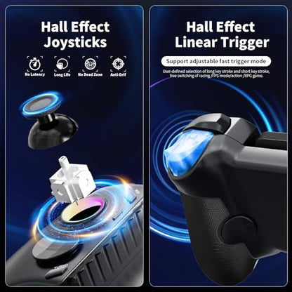 AceGamer Mobile Gaming Controller for iPhone 15 Series/Android(USB-C), Plug & Play Phone Controller with Hall Effect Joysticks/Trigger, Turbo/Progammable, Remote Gamepad for Consoles, Cloud Game