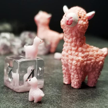 Sage's Portal Animal Familiars Resin DND Dice Set Polyhedral Dice Set for Dungeons and Dragons RPG Pathfinder Tabletop TTRPG (Llama) - color: Baby Llama, style: Dice Set Only