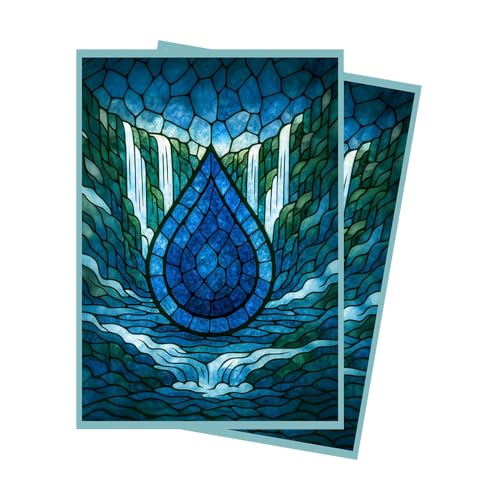 Stained Glass Island MTG Card Sleeves (Smooth) - 104 Count Standard Size TCG Sleeves - Compatible with Magic The Gathering - Double Sleeving - Original Art Design, Premium Protection - color: Stained Glass Island