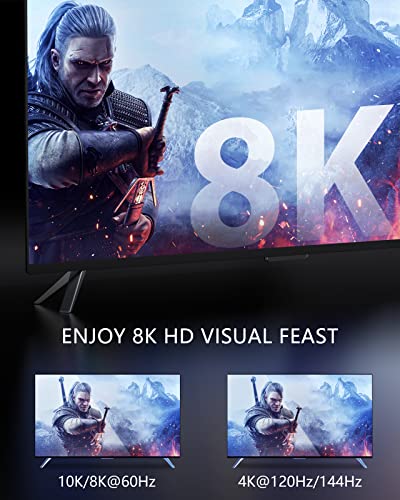 Stouchi 10K 8K HDMI Cable 6ft, Ultra High Speed HDMI® Cable 4k120Hz 144Hz 8k60Hz 48Gbps eARC HDR10+ Atmos HDCP 2.3 Compatible for Mac RTX4090 PC HDTV PS5 Xbox, Black - color: Black, size: 6ft