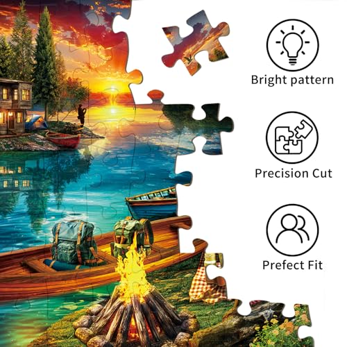 Puzzles for Adults 1000 Pieces, Jigsaw Puzzle for Adults, Fun Challenging Puzzle, Wilderness Lakeside Puzzles Game, Interlock Perfectly No Dust, Gifts for Friends Parents Father's Day - color: Wilderness