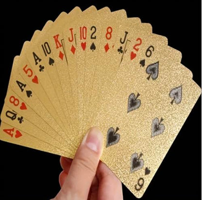 10 Decks - Gold Diamond Playing Cards - Durable and Waterproof, Perfect for Magic, Poker, Parties, and Special Occasions. ($100 Bill Theme)