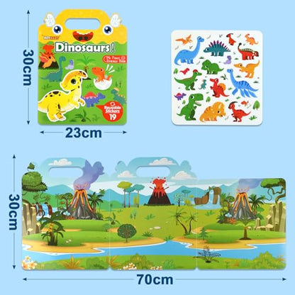 ASTARON 3 Pack Reusable 3D Puffy Sticker Book for Kids 3-6, Jelly Sticker Game Educational Sensory Learning Toy, Travel Toys and Busy Book(Little Wings Handle) - style: Little Wings Handle