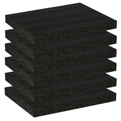 6 Pcs 16'' x 12'' x 1.5'' Polyurethane Foam - Foam Inserts for Cases Packing Foam Black Craft Foam Sheets for Packing Camera Toolbox Storage - size: 16'' x 12'' x 1.5 ''