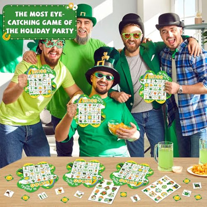 39Pcs St. Patrick’s Day Bingo Game for Adults Kids 24 Players Shamrock Shape Bingo Game Cards with Reward Stickers for Family Friend Large Group Activities St. Patrick’s Day Spring Party Favor - style: St. Patrick's
