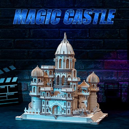 3D Wooden Puzzles DIY Mechanical Wooden Wide Model Kit 1000 Pcs 3D Puzzles for Adults Teens 14+Years Puzzle Enthusiasts Box Clockwork Enchanted Castle