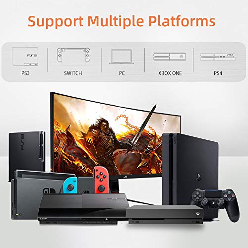 PXN Arcade Fight Stick, Fighting Game Joystick for PS4, PS3, Xbox One, Nintendo Switch and Windows PC - 7.2 ft USB Cable