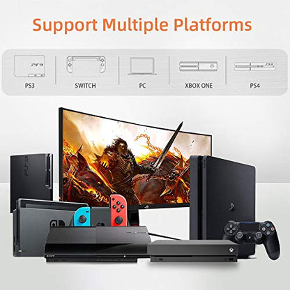 PXN Arcade Fight Stick, Fighting Game Joystick for PS4, PS3, Xbox One, Nintendo Switch and Windows PC - 7.2 ft USB Cable
