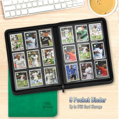 Trading Card Binder, Premium 9 Pocket Double Sided 540 Pocket PU Card Collection Binder, Collectible Trading Card Albums for MTG, TCG, Sport Card, Game Cards (Emerald) - color: Emerald