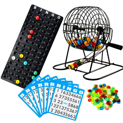 Regal Bingo Deluxe Game Set for Adults and Kids - Includes 8 Inch Wheel Cage, 75 Balls, Master Board, 50 Cards and Colorful Chips - Fun Family Game Night - color: 50 Card Set