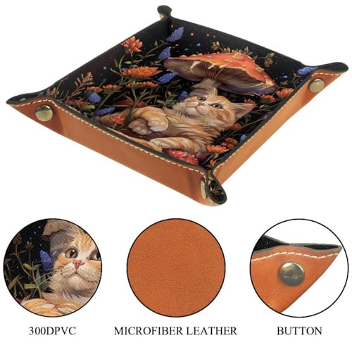 Mushroom Cat Wildflower Dice Tray Dice Rolling Tray Folding Dice Holder for Dice Games, Like RPG, DND and Other Table Games - color: Multi 17