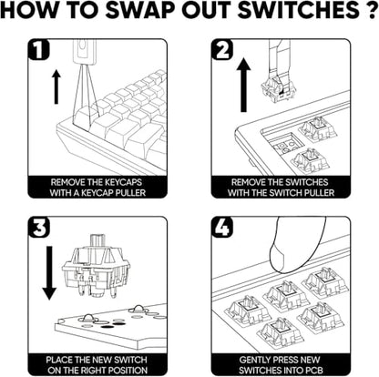 Akko Botany Keyboard Switch for Mechanical Gaming Keyboard, 5-Pin 38gf Linear Pre-Lubed Switches (45pcs) - color: Botany