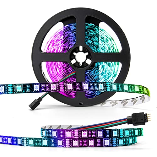 SUPERNIGHT 5050 RGB LED Strip Lights-16.4ft 300 LEDs, Color Changing LED Lights for Valentine, Wedding Sparklers, Christmas Lights, Indoor Decoration - color: Multicolor, size: 16.4 ft