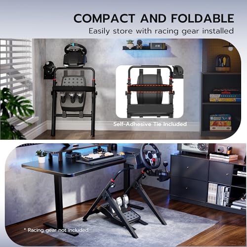 ARES WING Foldable Sim Racing Wheel Stand, Formula and GT Racing Simulator Cockpit Compatible with Fanatec, Thrustmaster, Logitech, Moza, Racing Games on PS5, PS4, Xbox and PC