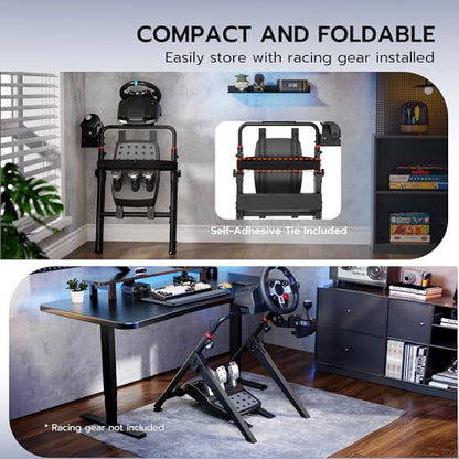 ARES WING Foldable Sim Racing Wheel Stand, Formula and GT Racing Simulator Cockpit Compatible with Fanatec, Thrustmaster, Logitech, Moza, Racing Games on PS5, PS4, Xbox and PC