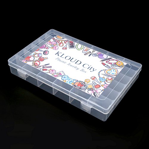 Clear Plastic Jewelry Box Organizer Storage Container with Adjustable Dividers (36 Grids)