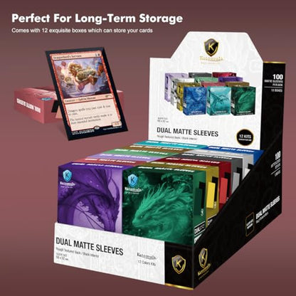 Fury Red Dual Matte Card Sleeves, Katomula Card Sleeves for MTG, Standard Card Sleeve for MTG, PKM, Flesh & Blood - color: Fury Red