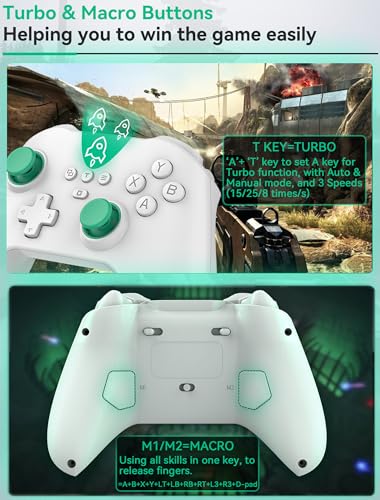 Megadream Mobile Game Controller for iPhone iPad, Wireless Android Gamepad - PS Remote Play, Xbox Cloud, Steam Link, GeForce Now, MFi Arcade Games, Micro & Hall Trigger, with Phone Clip, White - color: White