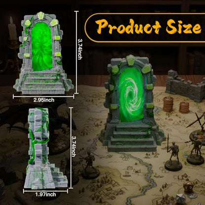 Wowagoga Glowing Portal Miniature, Resin Miniature Light Up | Prop for Tabletop War Games War Games Fantasy Style
