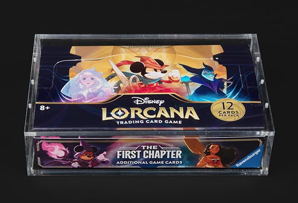 Break Tradition Lorcana Booster Box Acrylic Display Case - Compatible with Disney Lorcana TCG Booster Boxes - UV Protection, Strong Magnetic Closure, 5mm Thick Walls