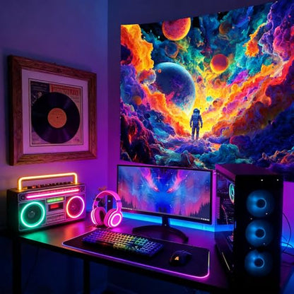 KKYEJLQYI KKYEJLQYIAstronaut UV Reactive Tapestry, Black Light Neon Wall Tapestry, Luminous Space Tapestry, Bedroom, Living Room, Game Room Decoration Large Tapestry - color: Astronaut-1